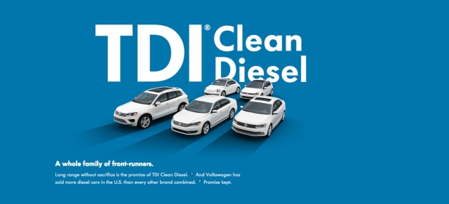 Anuncio de VW promoviendo su familia de automóviles Diésel en los EE.UU.